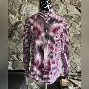 Banana Republic Plaid Red, White & Blue Button Down Shirt M
